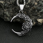 Moon Rose Pendant — Stainless Steel