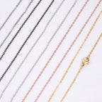 Fnixtar 10Pcs Chain Necklaces 40/45/50/55/60cm Stainless Steel Flat Cable Chain 1/1.5/2mm DIY Jewelry Accessories