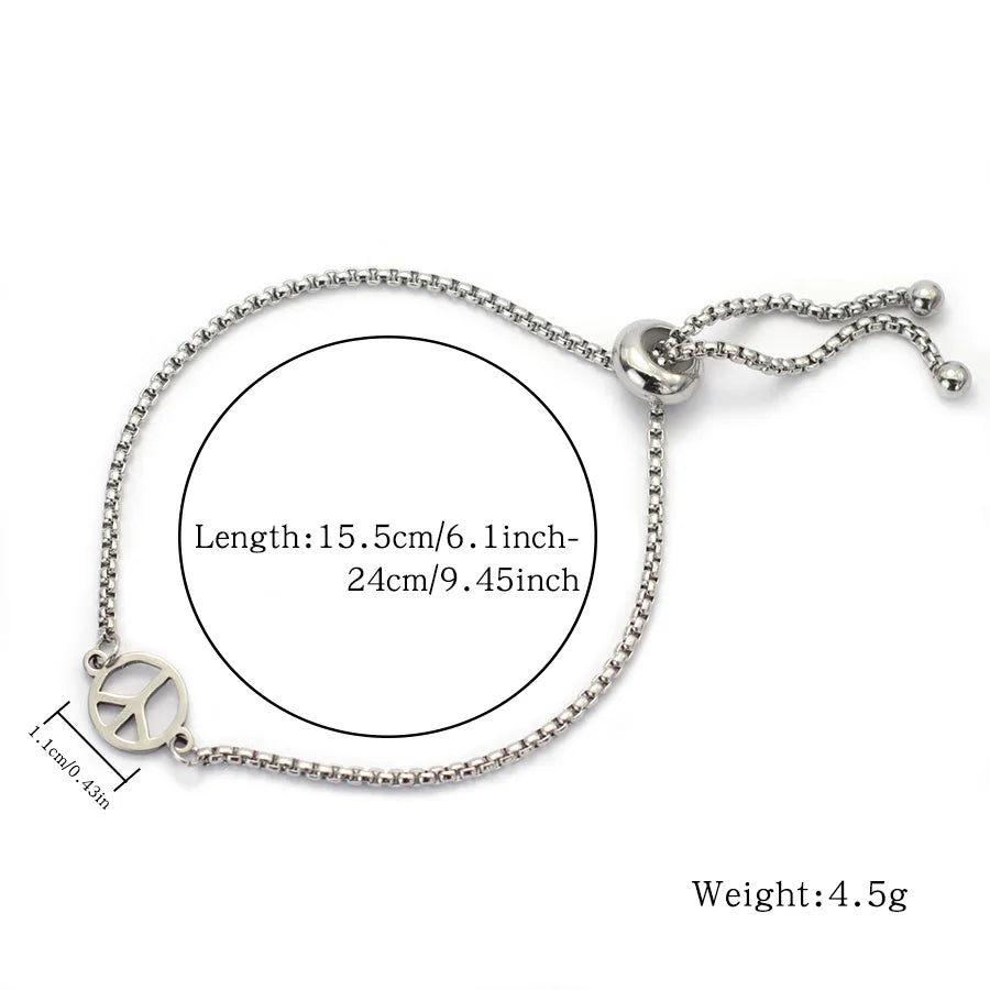 Peace Symbol & Anchor Bracelet — 3 Styles, Stainless Steel