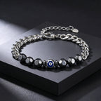 Evil Eye Cuban Chain Bracelet — Stainless Steel