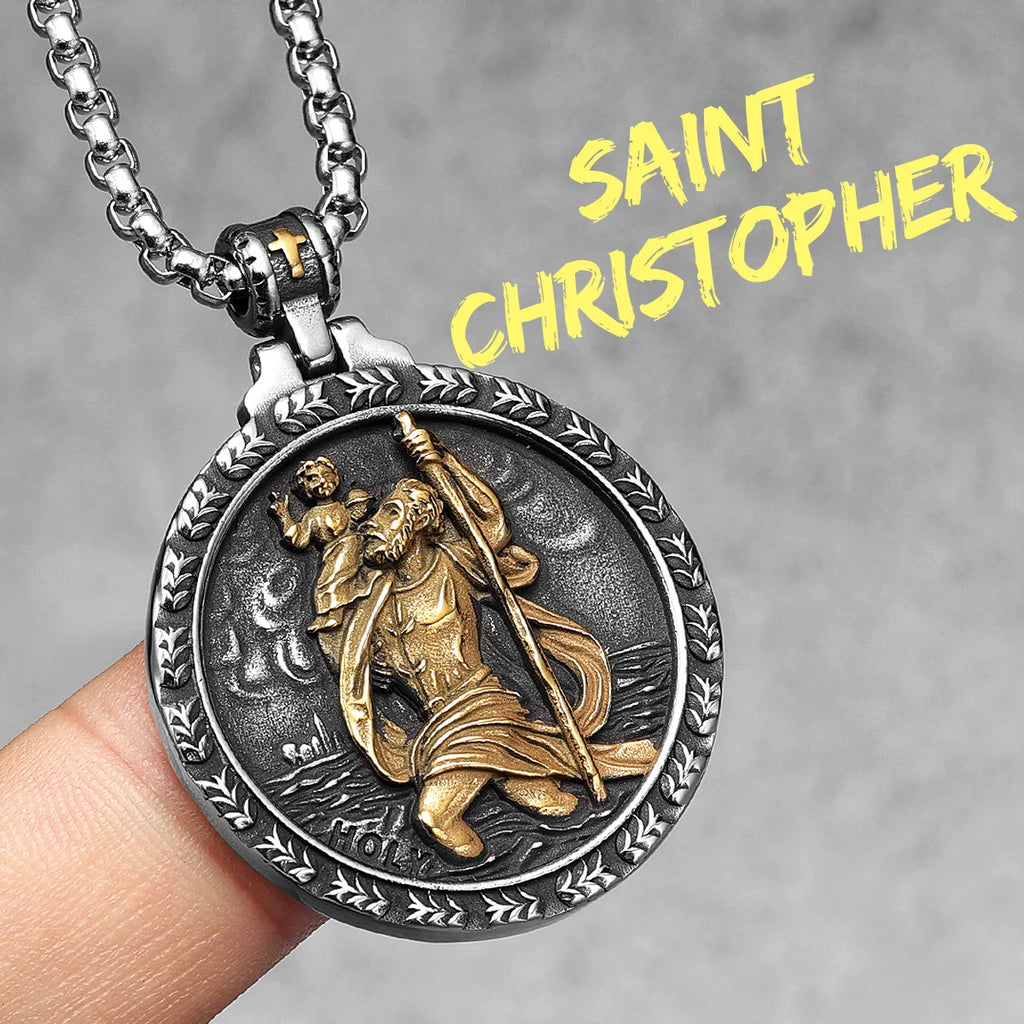 Angel Jesus Virgin Mary Pendant — Stainless Steel