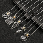 Openable Water Drop Heart Steel Chain Perfume Vial Necklace Wishing Bottle Pendant Essential Oil Diffuser Memorial Jewelry Gifts