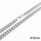 Punk Curb Cuban Link Chain Men Women Stainless Steel Long Necklace Fashion Tide Hip Hop Sweater Accessories Party Jewelry Gifts