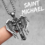 Arch Angel St.Michael Cross Wing Stainless Steel Men Necklaces Pendant Chain Amulet For Women Fashion Jewelry Gift