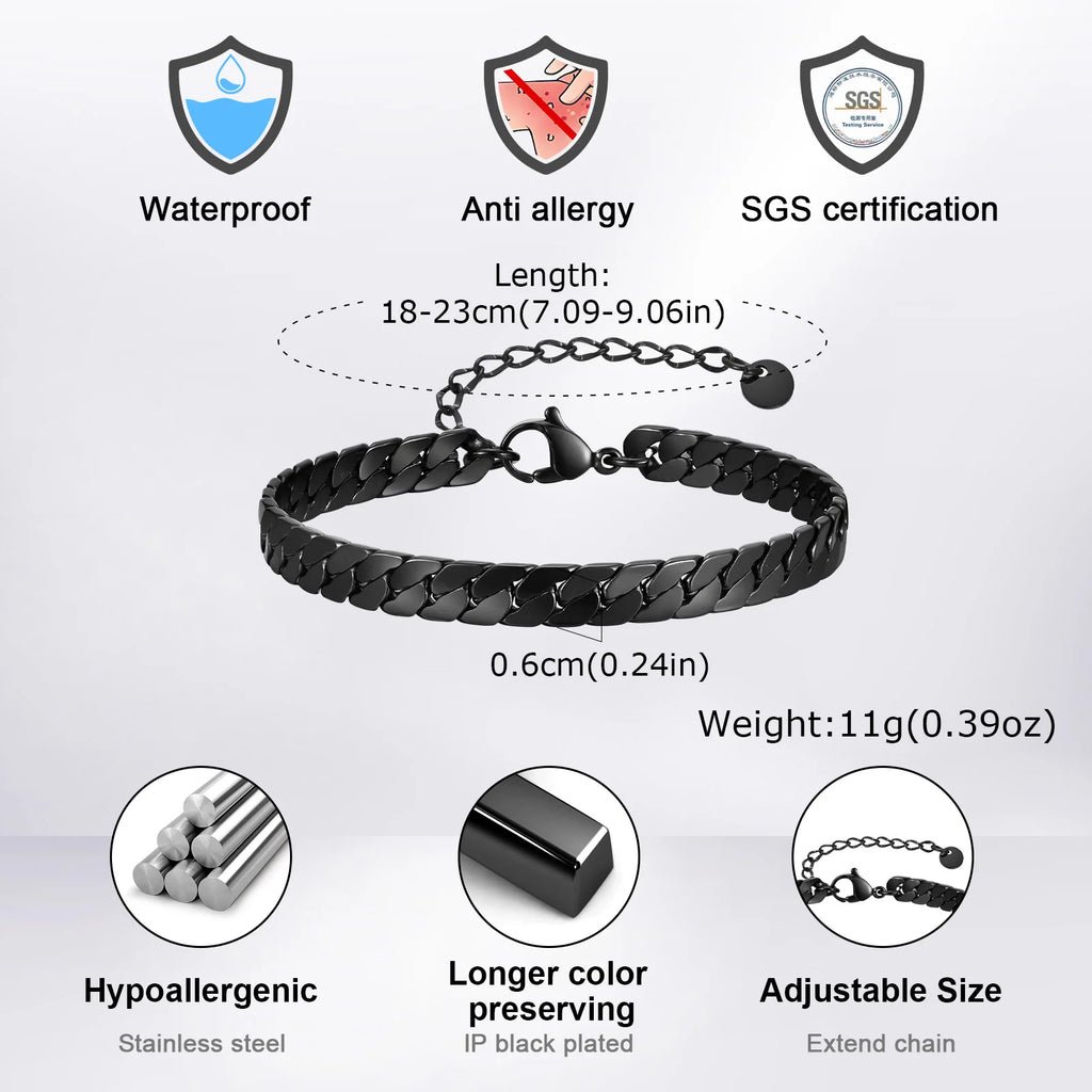 Black Byzantine Braided Bracelet — Stainless Steel
