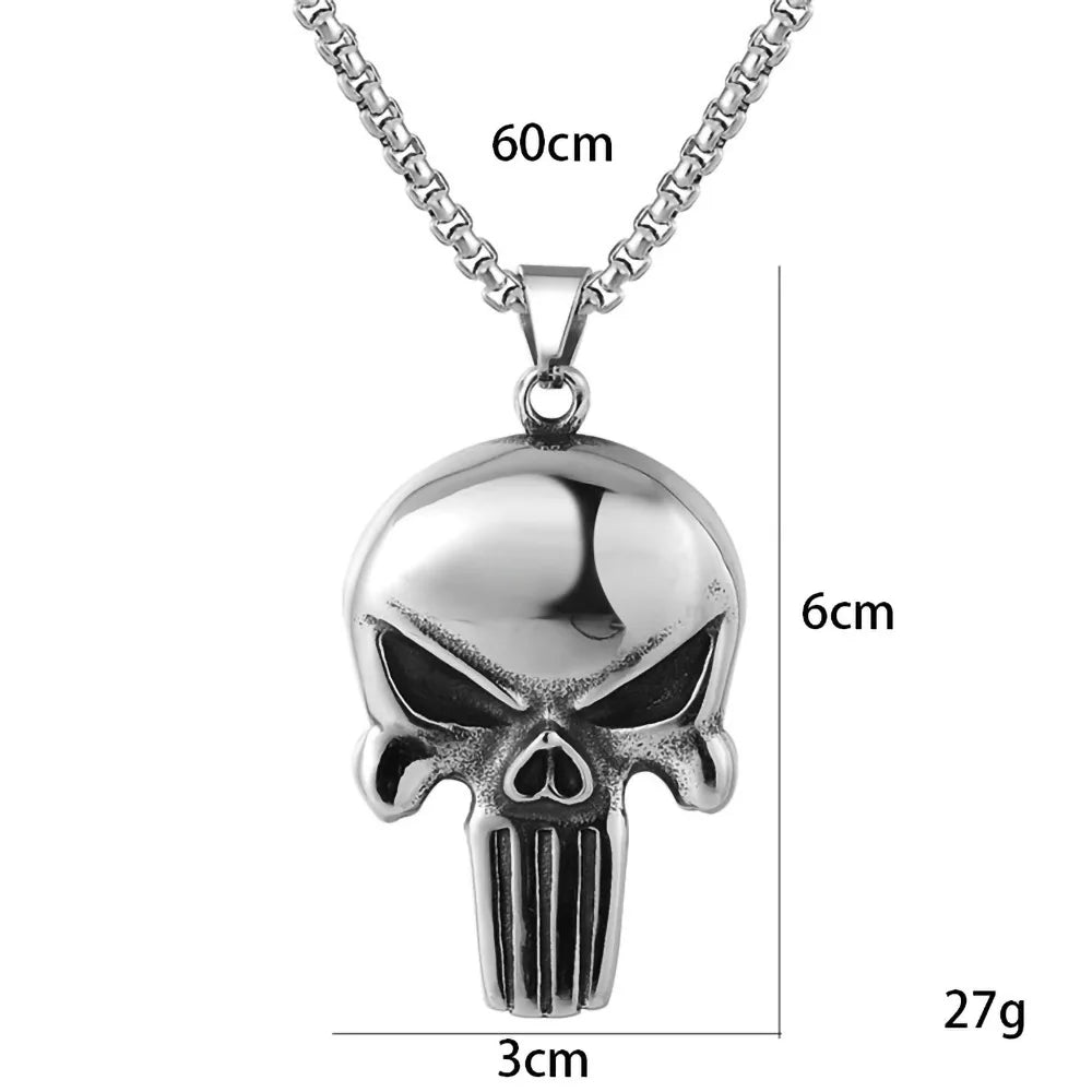 Ghost Skull Pendant Necklace — Gothic