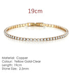 Fashion Multicolor Tennis Bracelet for Women 2.5/3/4/5mm Zirconia Charm Designer Tennis Chain Men Bracelet Wedding Jewelry KC128