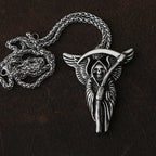 Gothic Grim Reaper Death Scythe Skull Necklace For Men Punk Biker Stainless Steel Chain Necklace Pendant Male Hip Hop