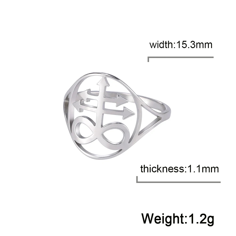 Leviathan Cross Satan Signet Ring — Stainless Steel