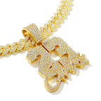 New Fashionable Men Hip Hop Number 23 Pendant Necklace With 13mm Cuban Chain HipHop Alloy Iced Out Bling Necklaces