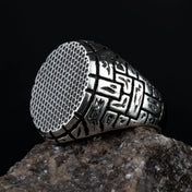 European and American retro personalized patterned men's geometric ring