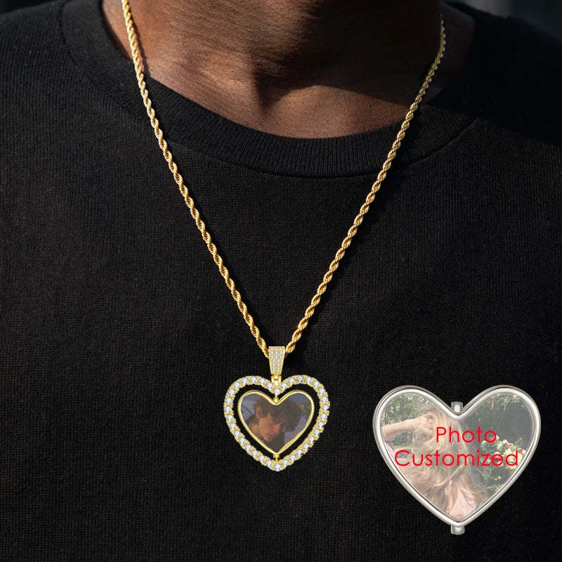 Heart Photo Pendant Necklace Memory