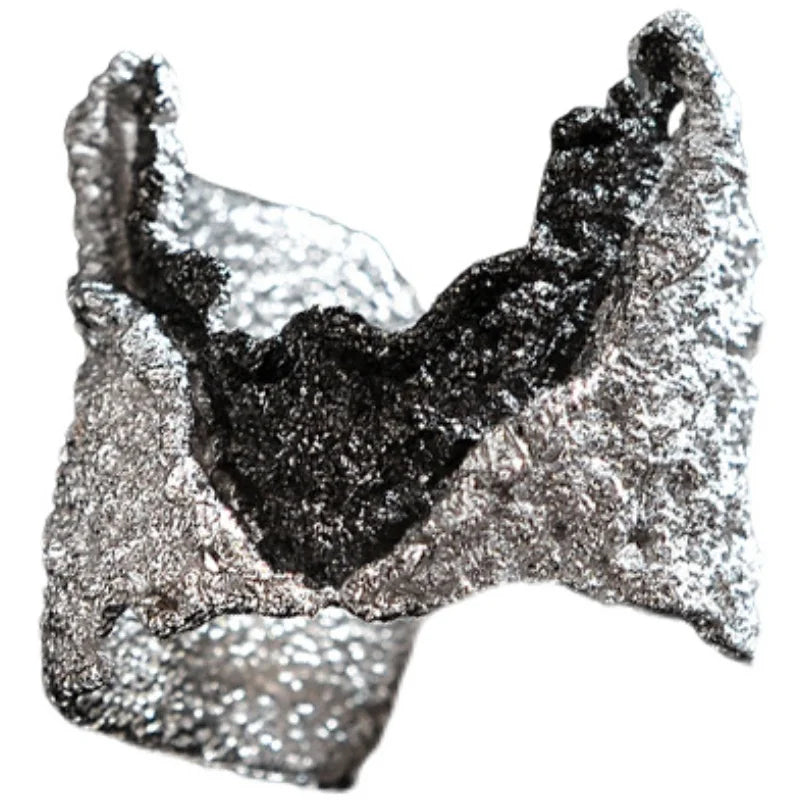 Textured Lava Cyberpunk Ring — Stainless Steel