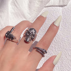 New Design Skull Crow Skull Ring Woodpecker Bird Men's Ring Punk Stylish Jewelry