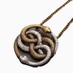 Vintage Fashion Punk Twisted Snake Pendant Necklace Jewelry Women's Men's Snake Knot Articulated Snake Pendant Chain