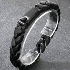 Matte Brushed Stainless Steel Bracelet for Man 11MM Wide Cuban Link Chain Bracelets Waterproof Gold/Silver Color