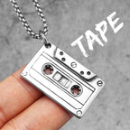 Guitar Tape Pendant Necklace Stainless Steel