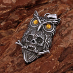 Viking Ghost Skull Pendant Necklace — Stainless