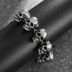 Gothic Hell Demon Ghost Head Bracelet Full Skull Bracelet Men's Motorcycle Punk Rock Halloween Jewelry Accessories