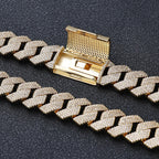 Iced Out Cuban Chain Necklace Stainless Steel 15MM