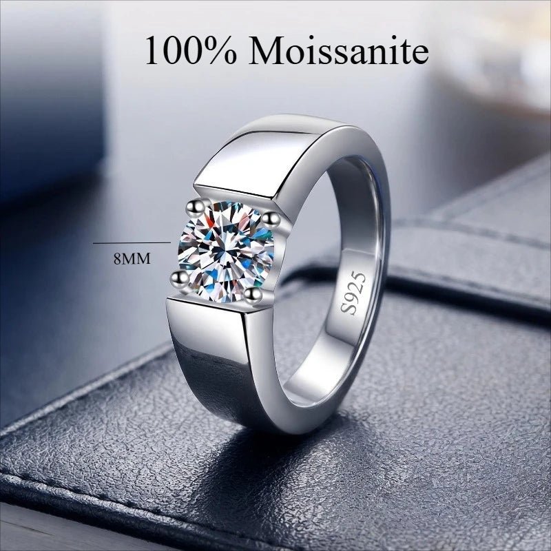 Classic Iced Out Pavé Wedding Ring — Silver-Tone