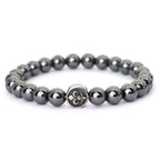 Simple Style Natural Stone Bracelet For Men Stainless Steel Metal Volcanic Rock Tiger Eyes Strand Braclet Perfect Gift Boyfriend