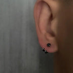 Double Claw Hook Stud Earrings with CZ Crystal for Men & Women