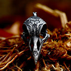 Fashion Vintage Raven Skull Pendant Necklace Mens Stainless Steel Unique Cool Carved Raven Animal Necklaces Jewelry Dropshipping