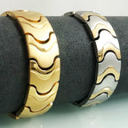 16mm Link Chain Stainless Steel Men's Bracelet Luxury Gold Color Matte Finish With Strong Magnets Therapy Man Bracelets