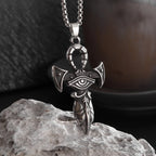 Shining Iced Out Ancient Egyptian God Eye of Horus Cross Pendant Necklace for Men and Women Hip Hop Trendy Amulet