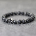 Simple Style Natural Stone Bracelet For Men Stainless Steel Metal Volcanic Rock Tiger Eyes Strand Braclet Perfect Gift Boyfriend