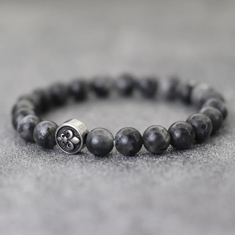 Simple Style Natural Stone Bracelet For Men Stainless Steel Metal Volcanic Rock Tiger Eyes Strand Braclet Perfect Gift Boyfriend