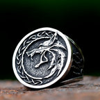 NEW Men's 316L Stainless Steel Rings Vintage Viking Wolf Head Animal Ring Odin Amulet Jewelry for Gift Free Shipping