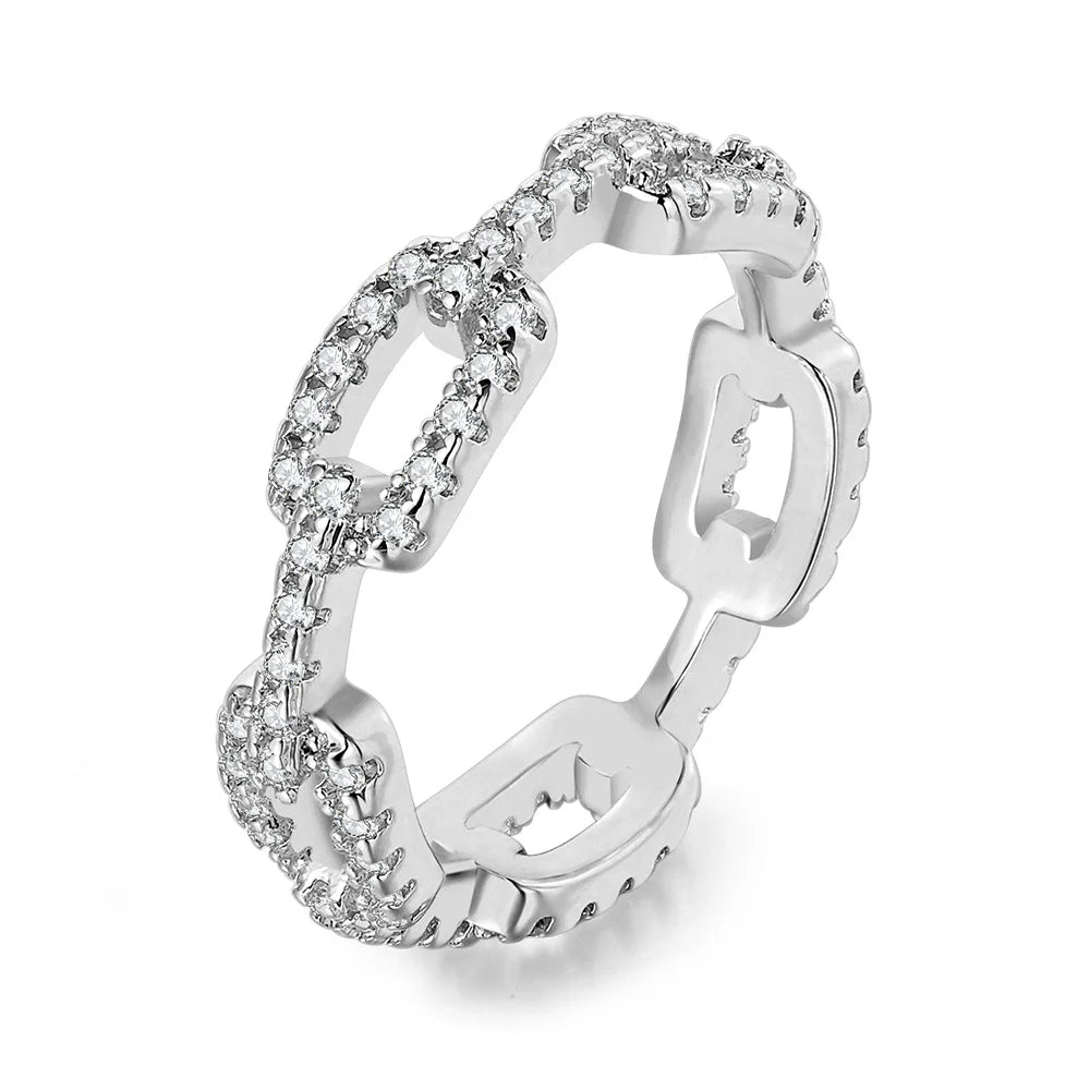 Iced Out Cuban Tennis Ring — Stainless
