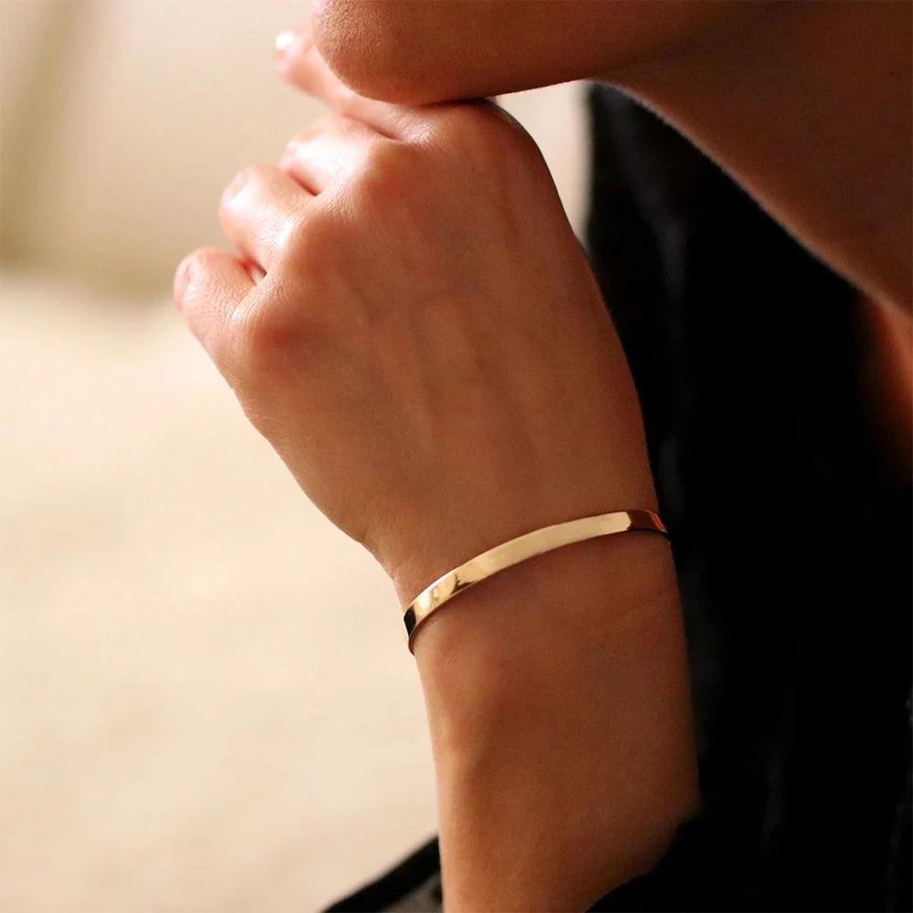 Minimalist Skeleton Cuff Bracelet — Stainless Steel