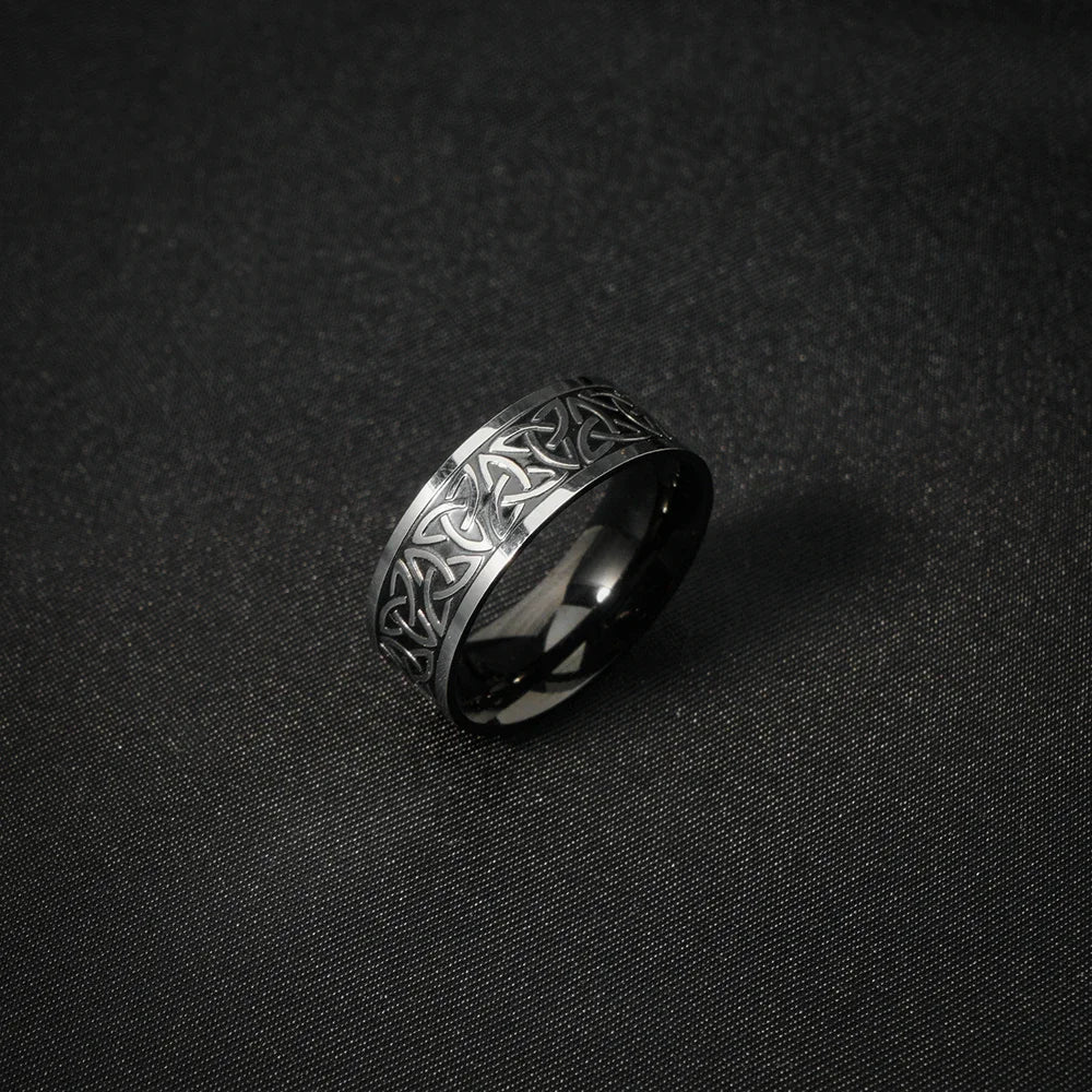 Viking Words Ring Western Band for Men and Women