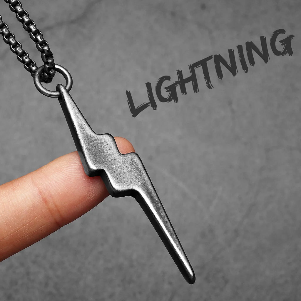 Lightning Minimal Pendant — Stainless Steel