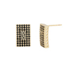 ‌ Brass Earrings with Zirconia Stones Square Minimalist Stud Earrings for Women Hot Sale Fashion Jewelry Gift