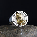 Praying Hands Cross Ring — 925 Silver