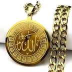 Arabic Allah Silver Round Necklace — Stainless Steel