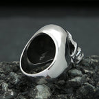 Punk Skull Ring With Movable Jaw — Stainless Steel