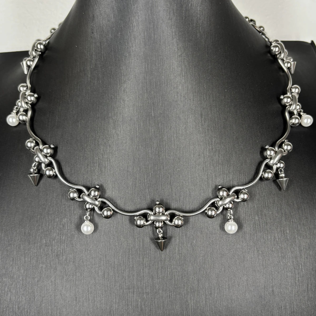 Punk Rivet Chain Choker Necklace Irregular Metal