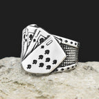 Poker Card Steel Ring Vintage Biker Playing Finger
