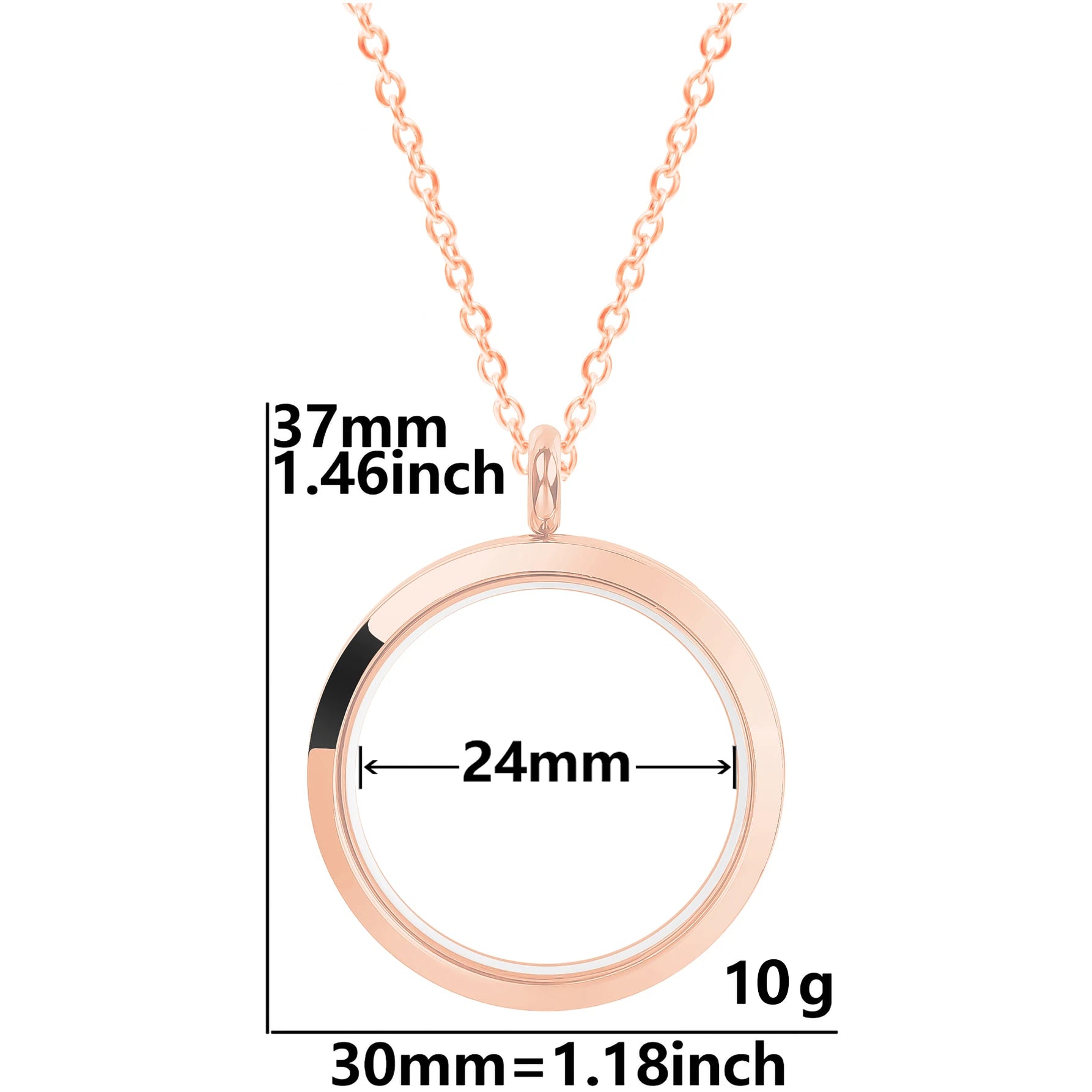 Round Pendant Necklace Locket Charm Stainless Steel Necklaces For Women Men Jewelry Chain Around Neck Necklace Decoration Gifts