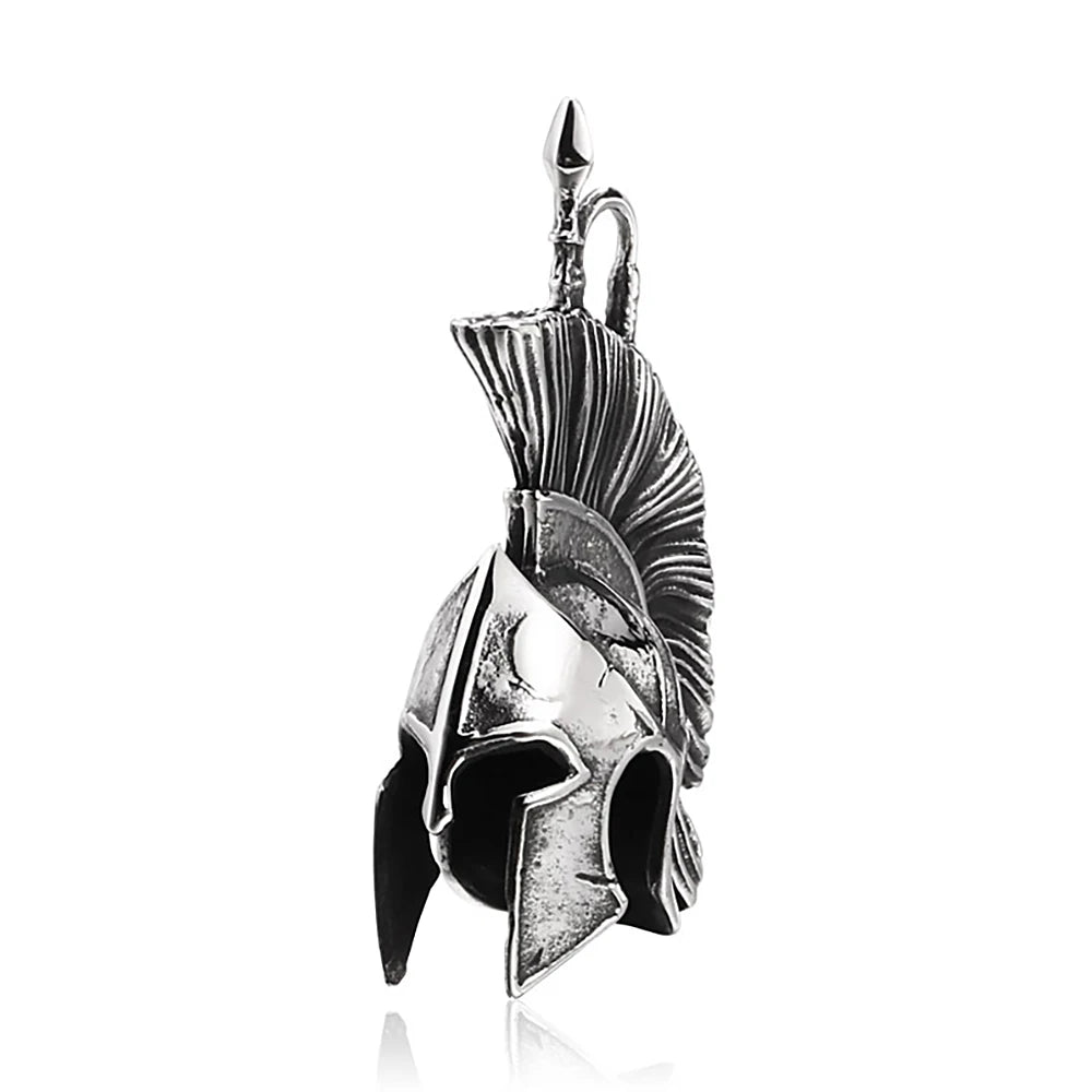 Spartan Helmet Steel Pendant Retro Warrior