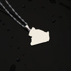 Algeria Map Pendant Necklace — Stainless Steel