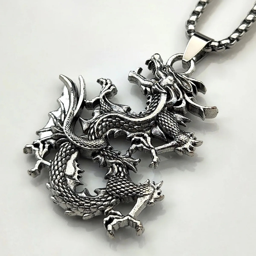 Dragon Zodiac Steel Pendant Chinese Style Retro