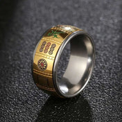 Anxiety Ring For Men Chinese Character Mahjong Stainless Steel Rotatable Spinning Spinner Ring Homme Gift Party Finger