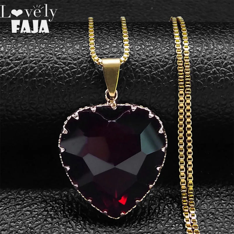 Gothic Heart Pendant Choker Necklace — Stainless Steel
