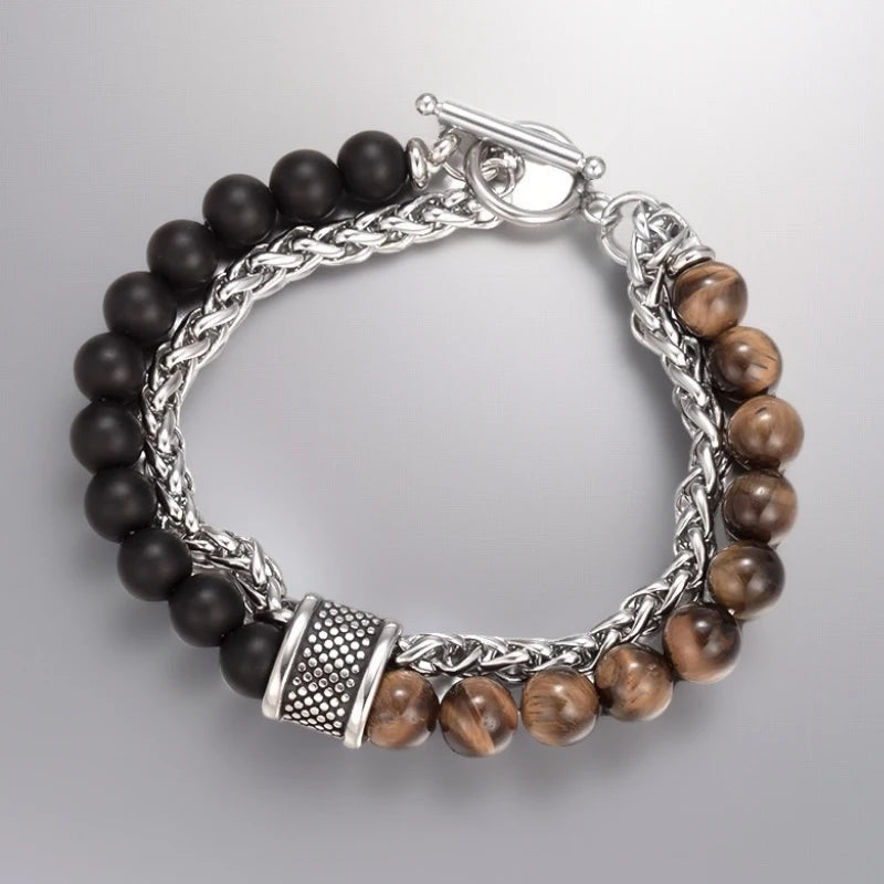 Tiger Steel Bracelet Rosary Eye Stone Hand
